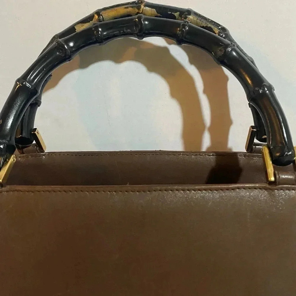 Gucci Diana vintage brown leather bamboo handle bag - Picture 11 of 16